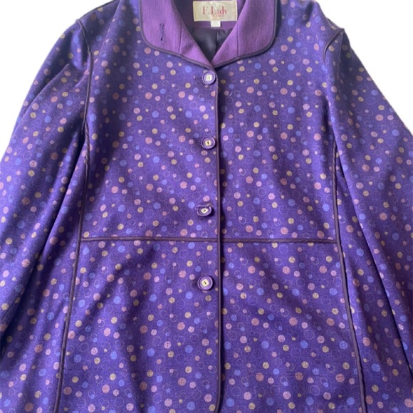 F.Lady Purple Polkadot Coat - Picture 5 of 5